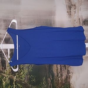 Stylus Womens Large petite bright blue sleeveless casual sleeveless tank top